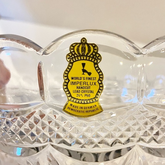 Vintage German Imperlux Large Handcut Lead Crystal Bowl - Picture 7 of 7